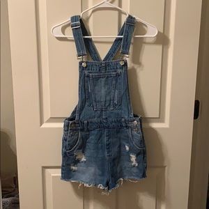 H and M distressed overalls